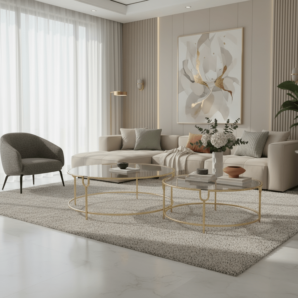 S/2 Metal & Glass Accent Tables, Gold Coffee Tables| Sagebrook Home