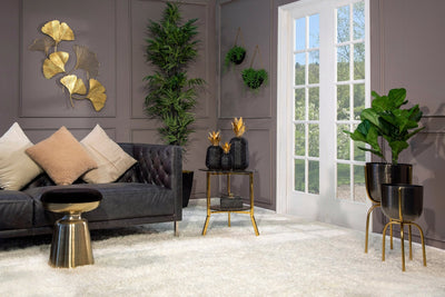 S/2 Metal Half Moon Wall Planters, Black - Al Rugaib Furniture