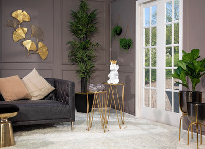 S/2 Metal Half Moon Wall Planters, Black - Al Rugaib Furniture