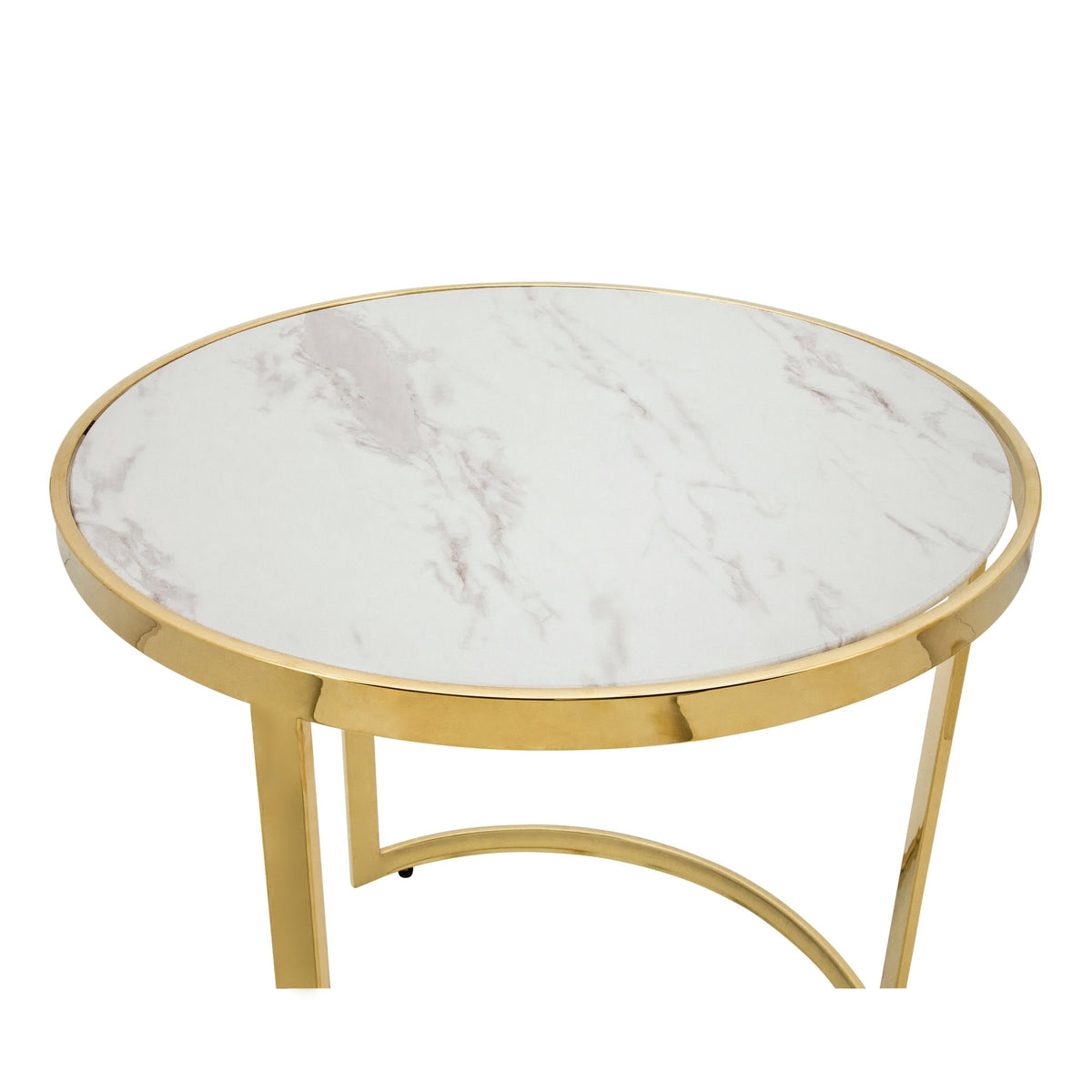 S/2 METAL ROUND SIDE TABLE, GOLD Accent & End Tables| Sagebrook Home