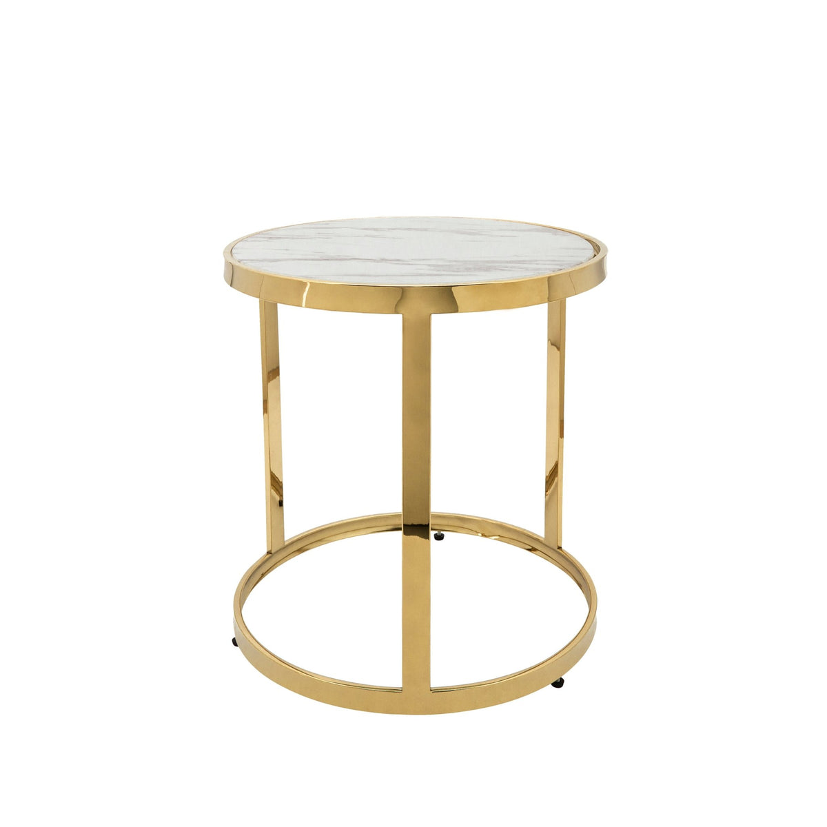 S/2 METAL ROUND SIDE TABLE, GOLD Accent & End Tables| Sagebrook Home