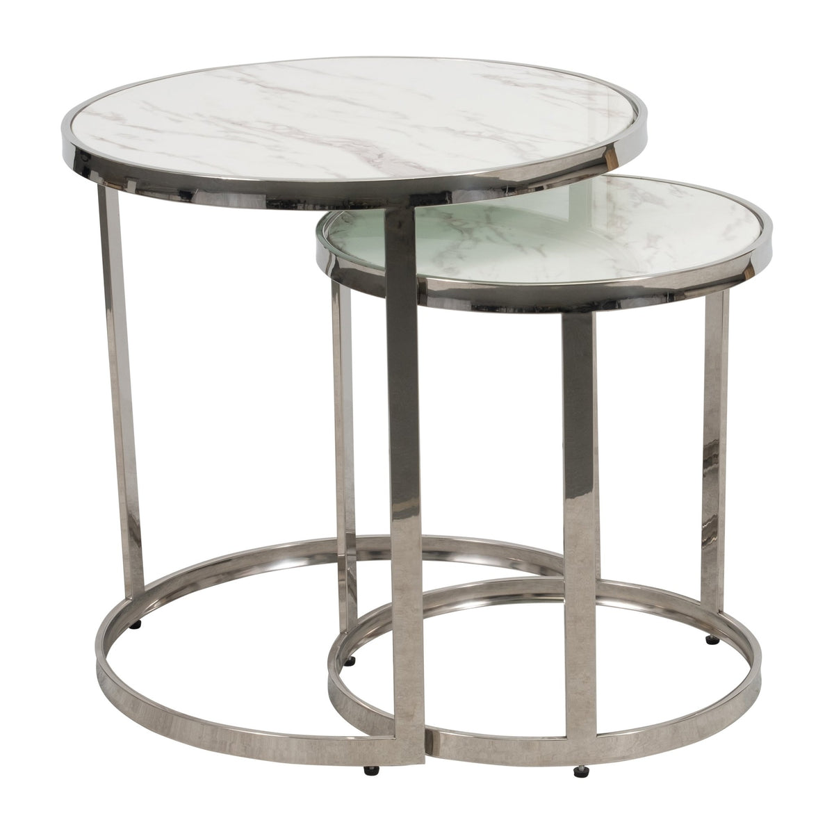 S/2 METAL ROUND SIDE TABLE, SILVER Accent & End Tables| Sagebrook Home