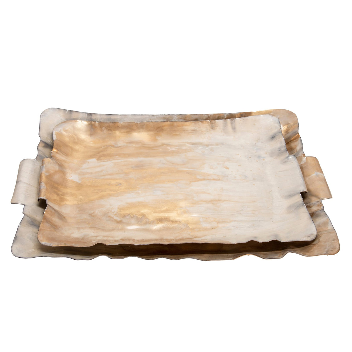 S/2 METAL TRAYS, CREAM Tray| Sagebrook Home