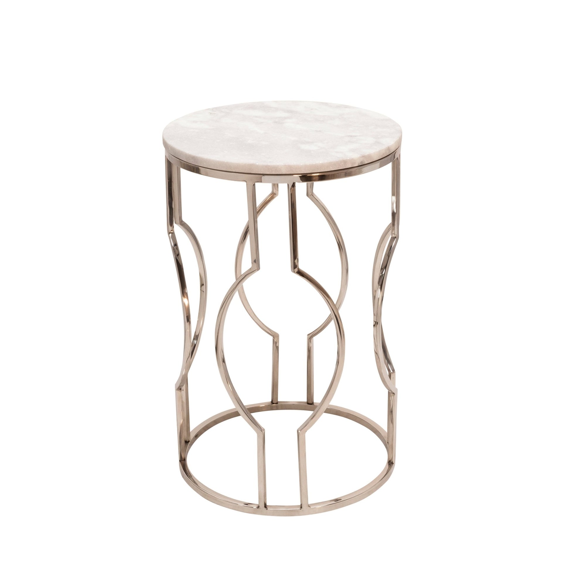 S/2 METAL/MARBLE ROUND TABLES, SILVER Accent & End Tables| Sagebrook Home