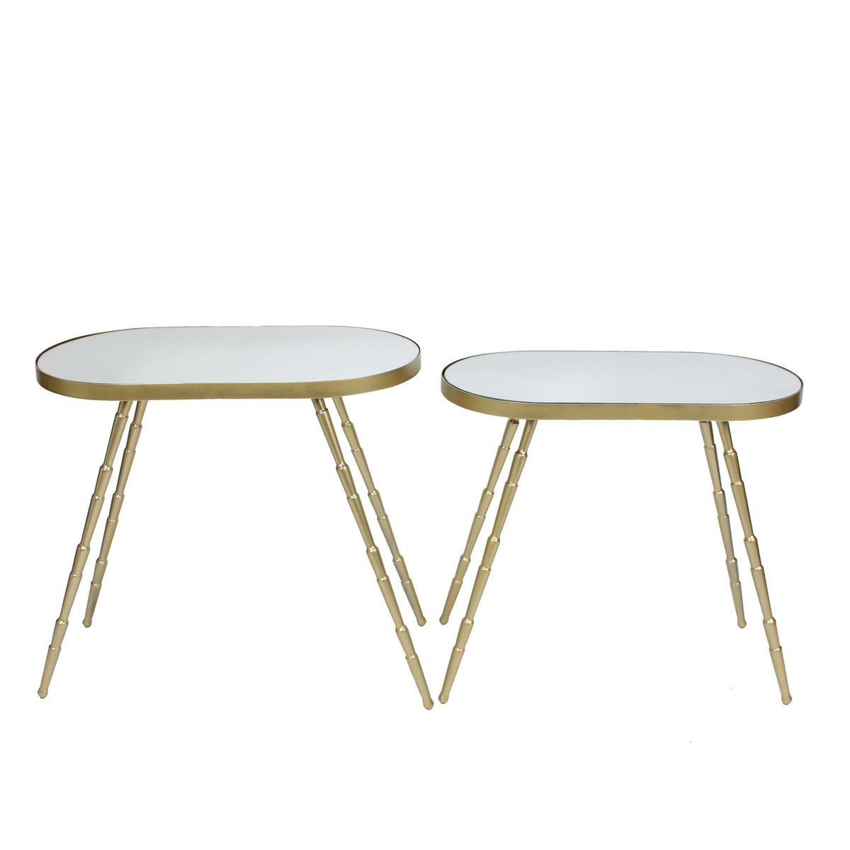 S/2 METAL/MIRROR 24/26" ACCENT TABLES, GOLD KD Accent & End Tables| Sagebrook Home