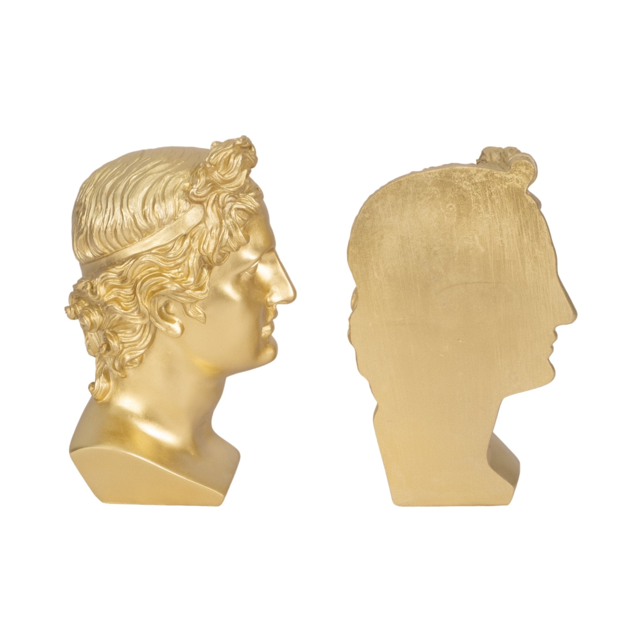 S/2 Resin, 9" Greek Goddess Bookends, Gold Table Decors| Sagebrook Home
