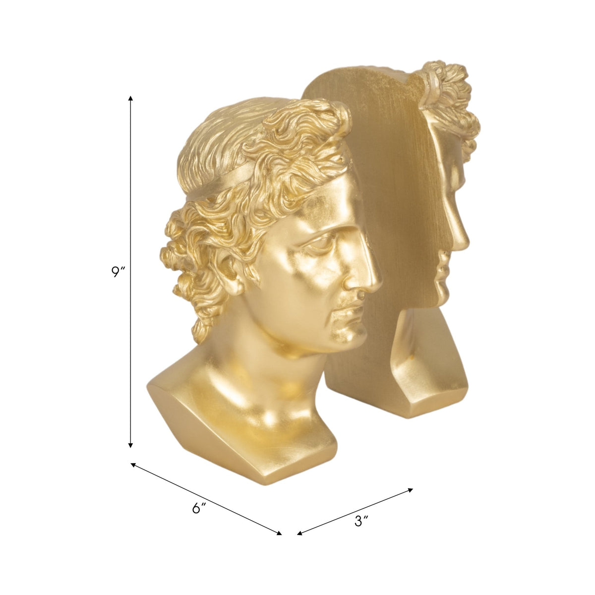 S/2 Resin, 9" Greek Goddess Bookends, Gold Table Decors| Sagebrook Home