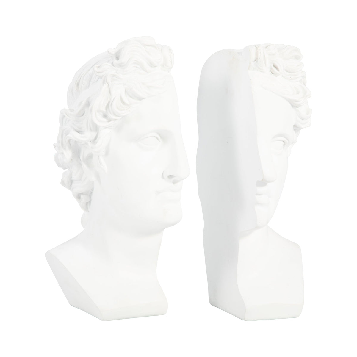 S/2 Resin, 9" Greek Goddess Bookends, White Table Decors| Sagebrook Home