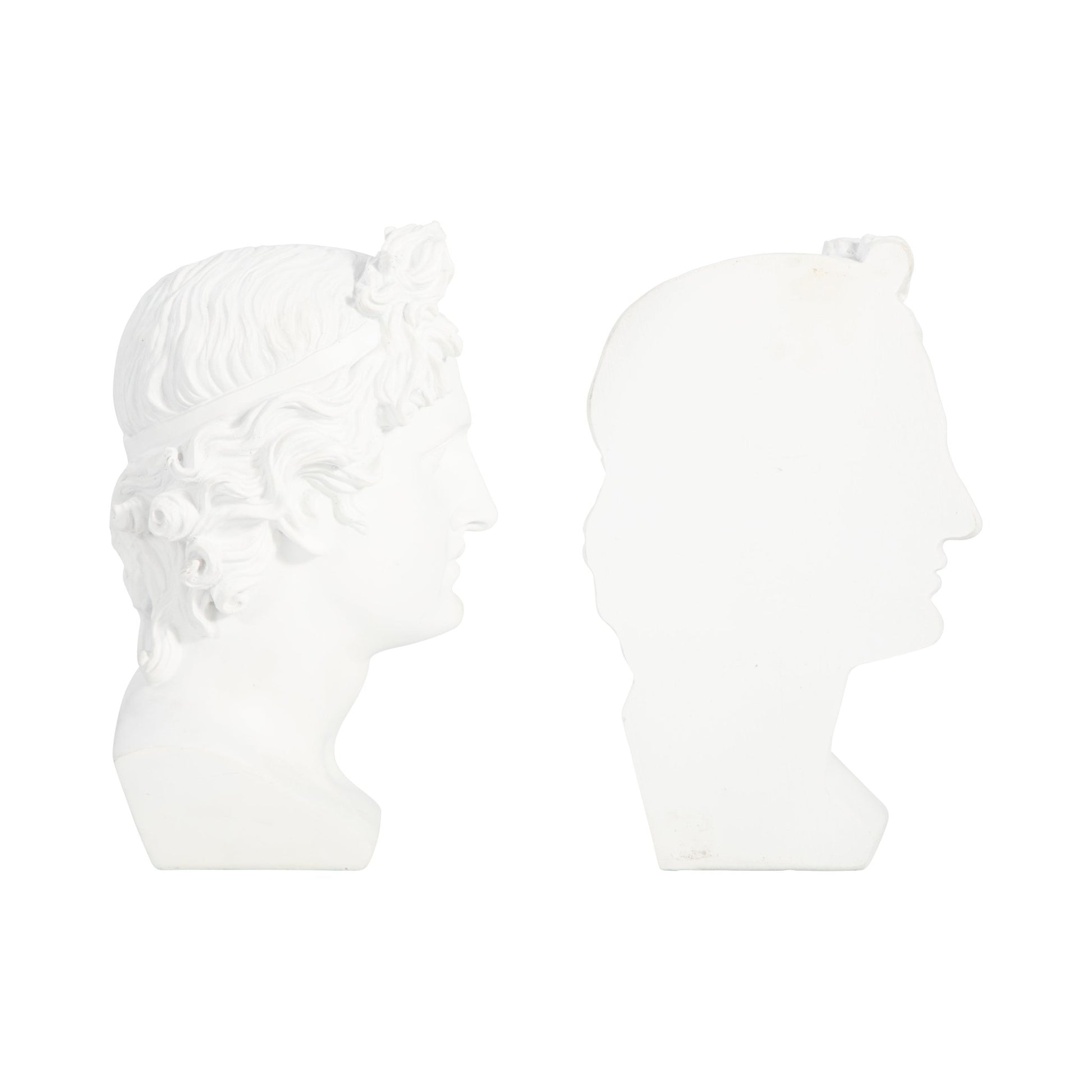S/2 Resin, 9" Greek Goddess Bookends, White Table Decors| Sagebrook Home