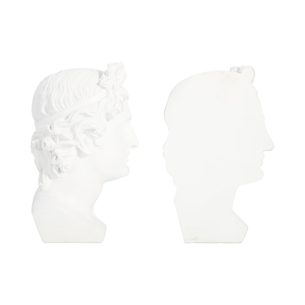 S/2 Resin, 9" Greek Goddess Bookends, White Table Decors| Sagebrook Home