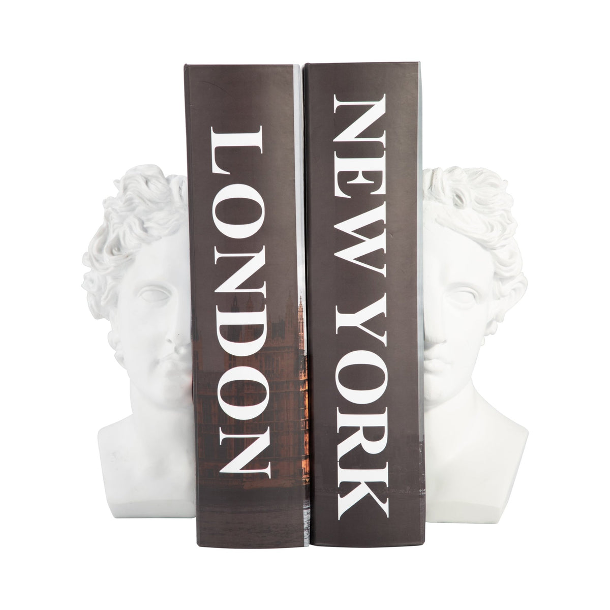 S/2 Resin, 9" Greek Goddess Bookends, White Table Decors| Sagebrook Home