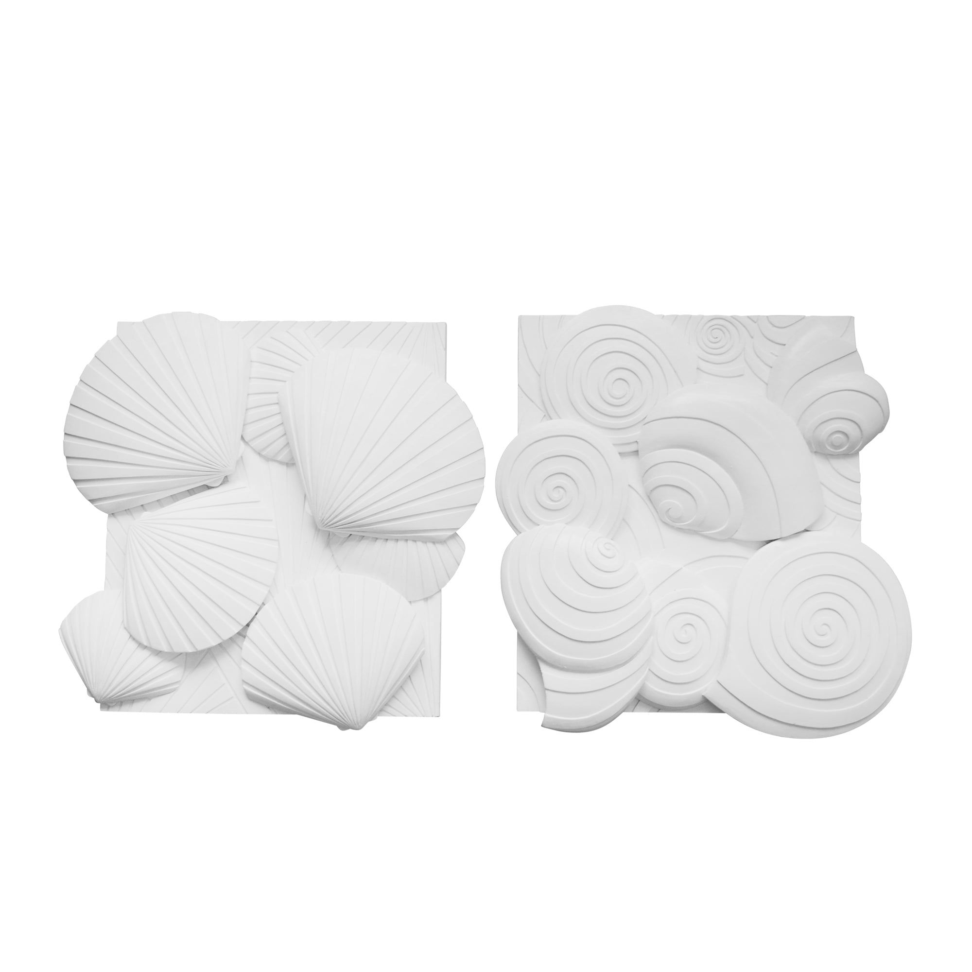 S/2 RESIN SEA SHELL WALL DECOR, WHITE Wall Decors| Sagebrook Home