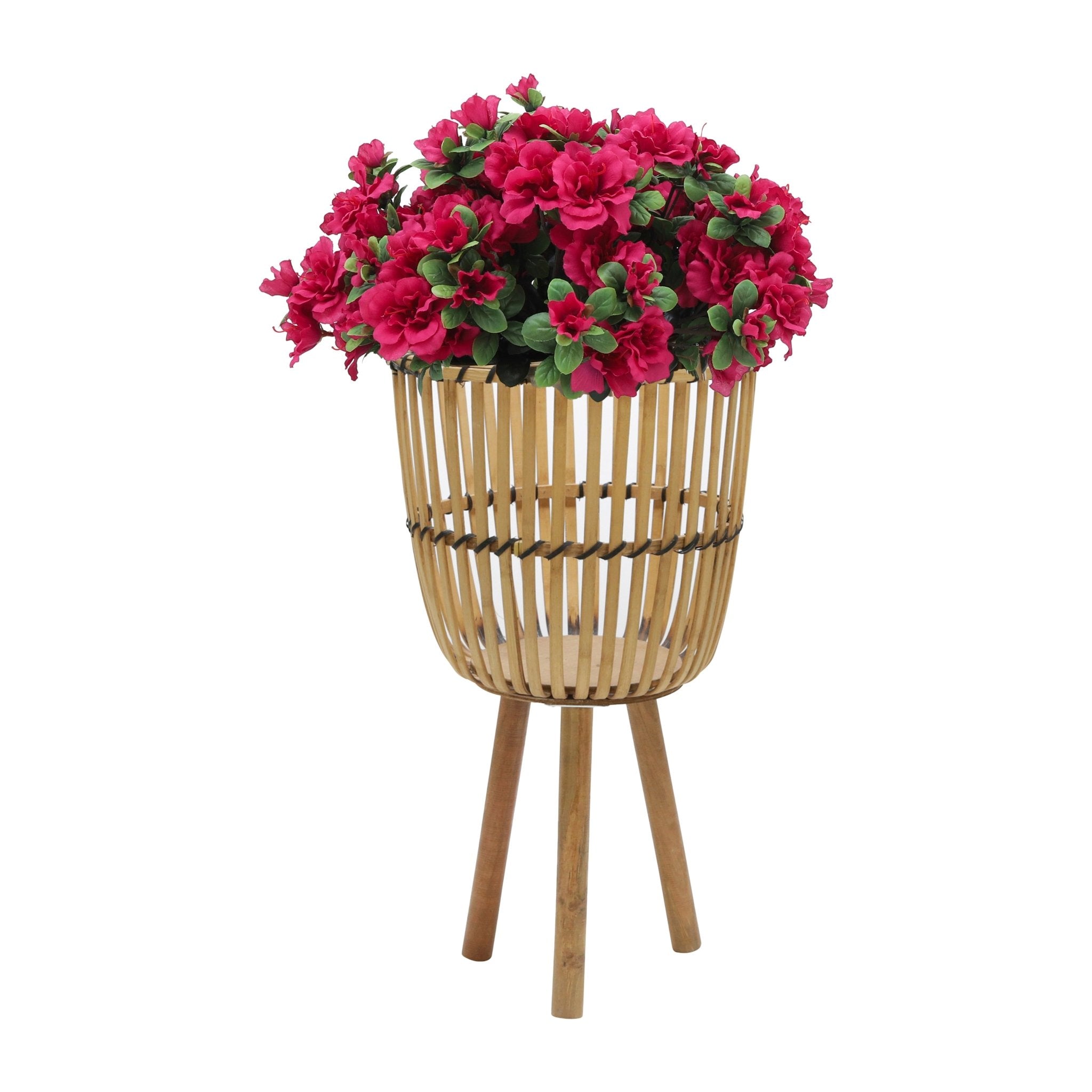 S/2 WICKER FOOTED PLANTERS 10/12", NATURAL Outdoor Planters| Sagebrook Home