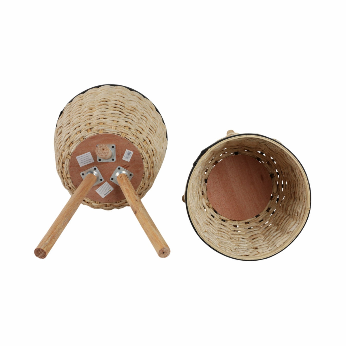 S/2 WICKER FOOTED PLANTERS, WHITE Outdoor Planters| Sagebrook Home