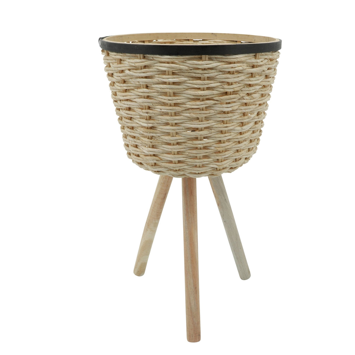 S/2 WICKER FOOTED PLANTERS, WHITE Outdoor Planters| Sagebrook Home