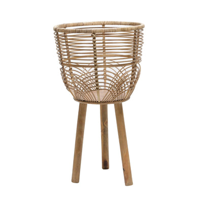 S/2 WICKER PLANTERS 10/12", NATURAL - Al Rugaib Furniture