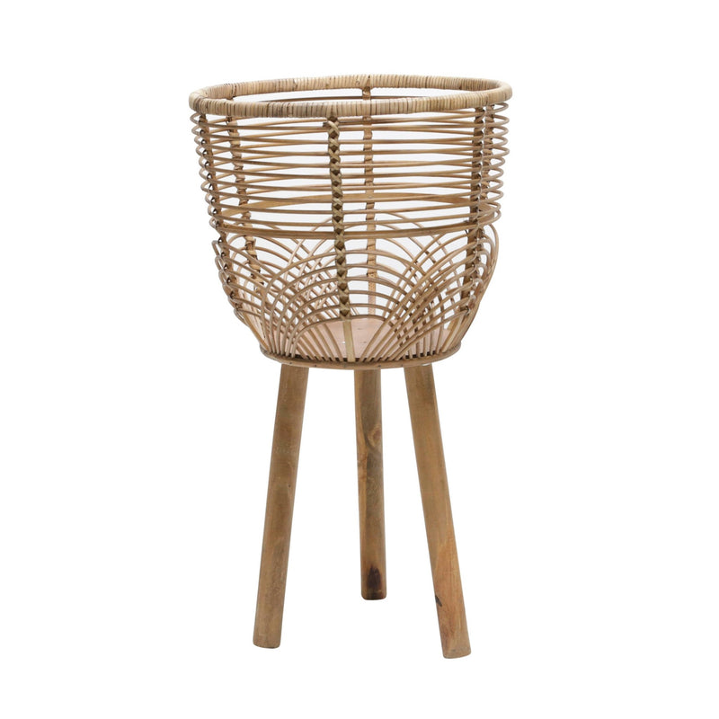 S/2 WICKER PLANTERS 10/12", NATURAL - Al Rugaib Furniture