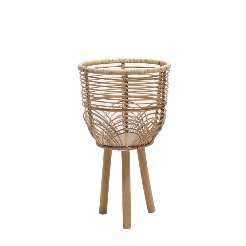 S/2 WICKER PLANTERS 10/12", NATURAL - Al Rugaib Furniture