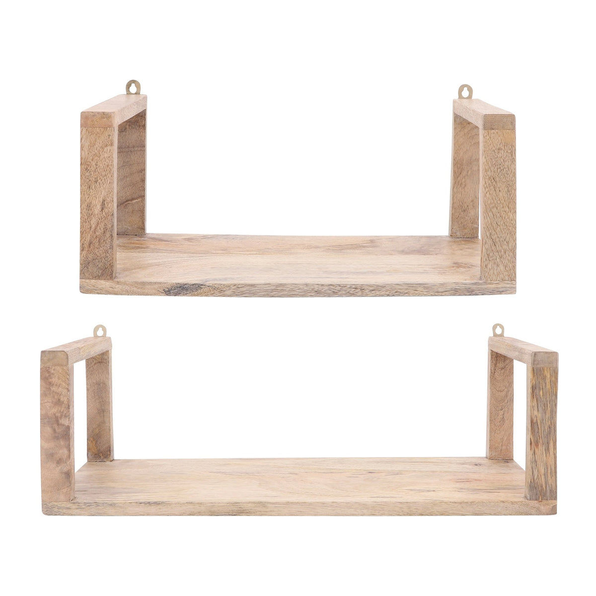 S/2 WOOD 16/21" WALL SHELF, BROWN Wall Shelf| Sagebrook Home