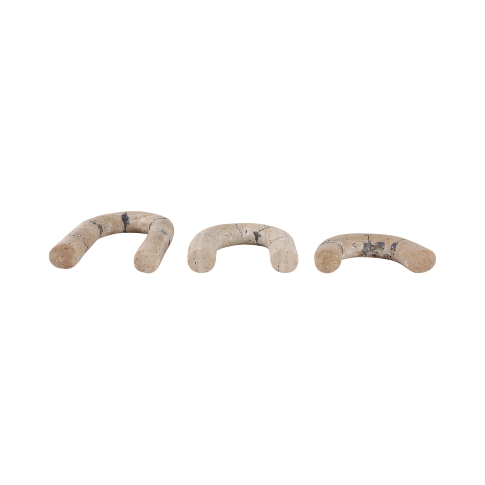 S/3 10" Gorda Crackle Travertine Arches Table Decors| Sagebrook Home