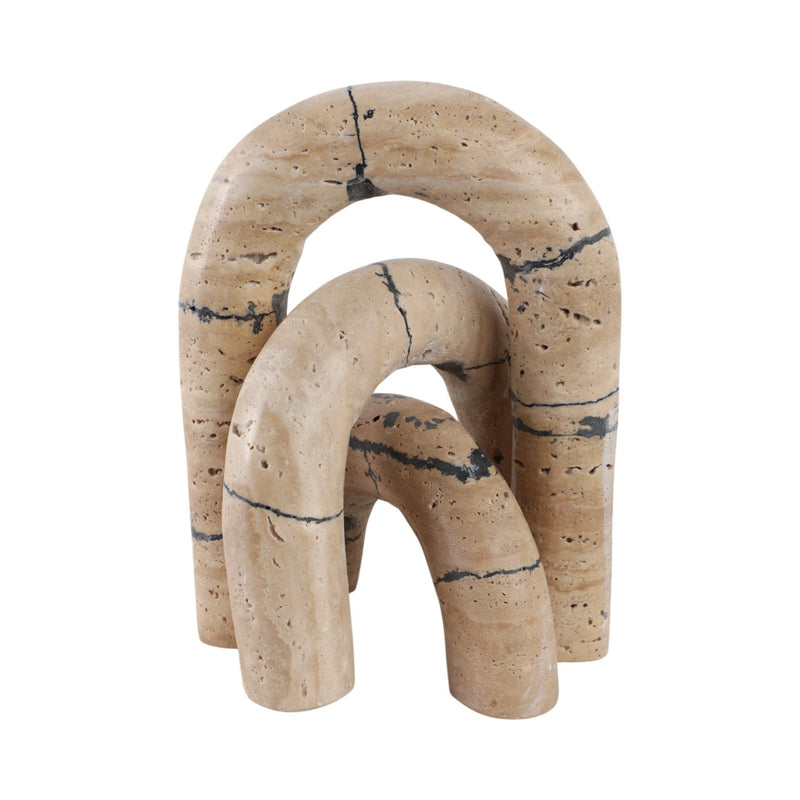 S/3 10" Gorda Crackle Travertine Arches - Al Rugaib Furniture