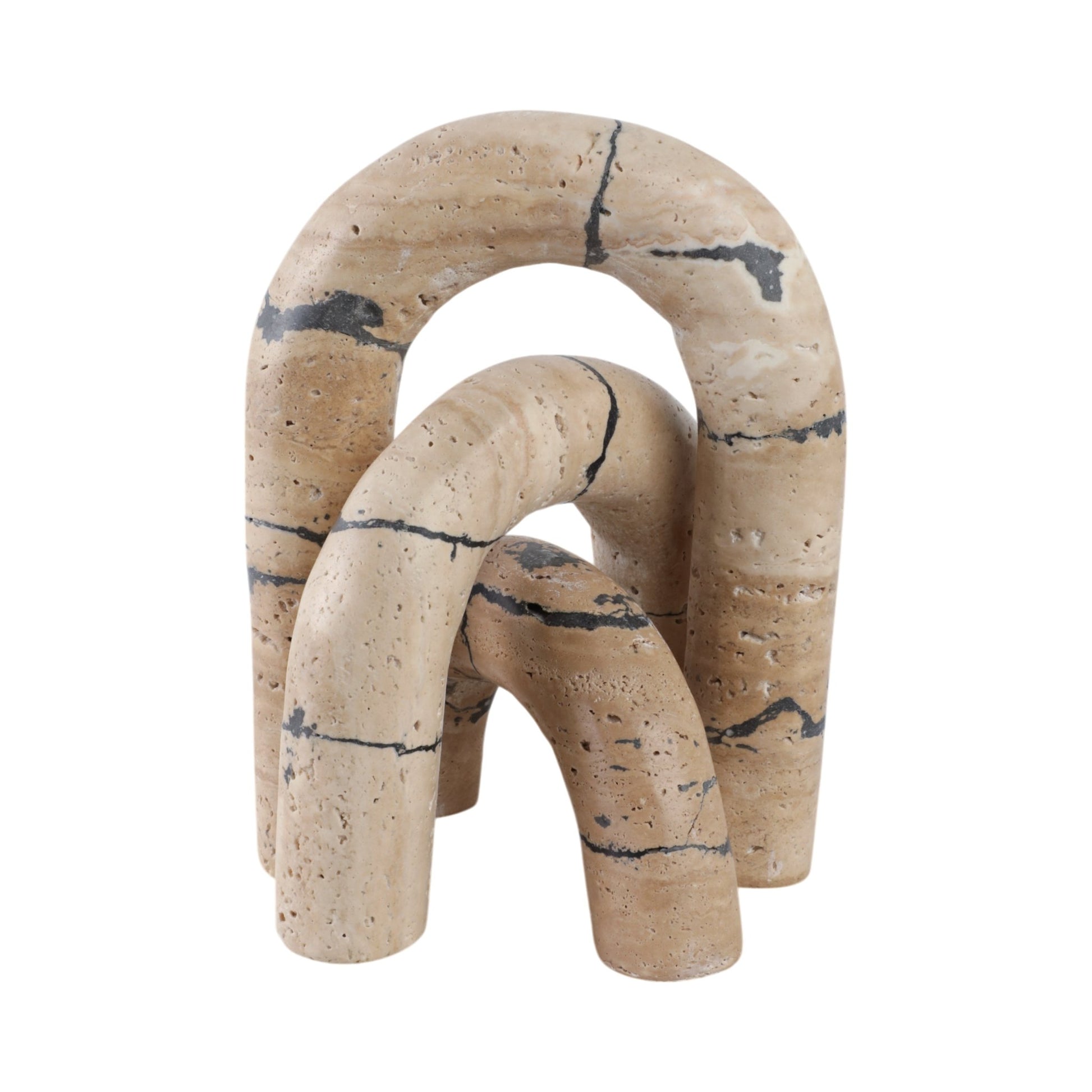 S/3 10" Gorda Crackle Travertine Arches Table Decors| Sagebrook Home