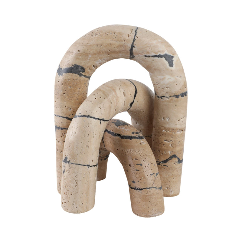 S/3 10" Gorda Crackle Travertine Arches - Al Rugaib Furniture