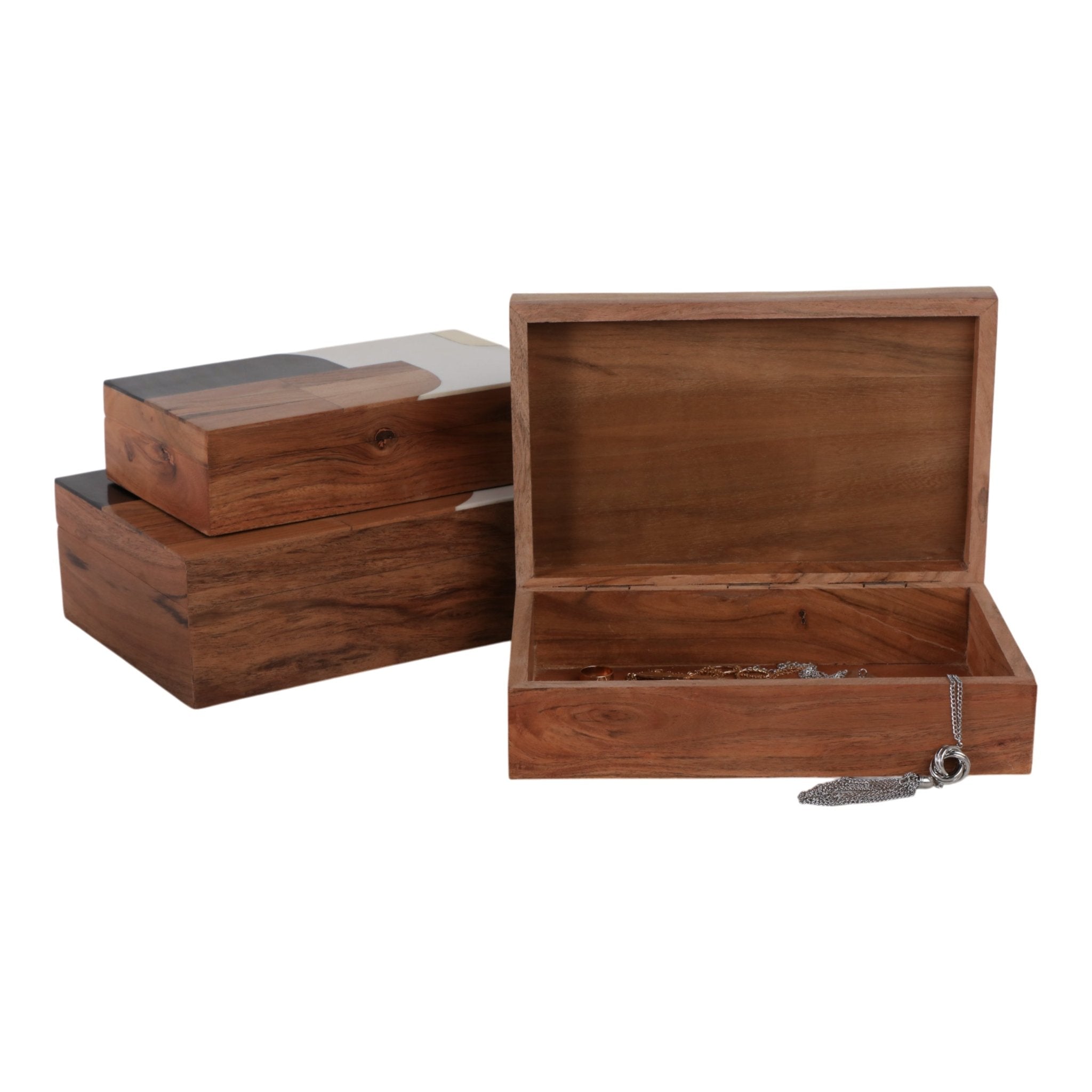S/3 10/11/12" Mid-century Boxes, Multi Table Decors| Sagebrook Home
