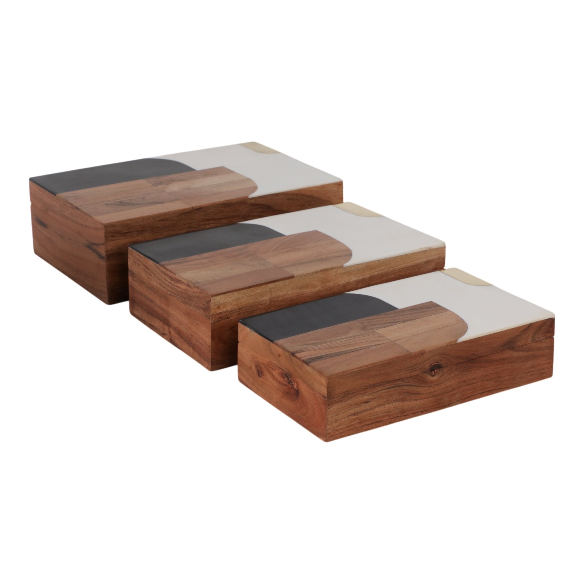 S/3 10/11/12" Mid-century Boxes, Multi Table Decors| Sagebrook Home