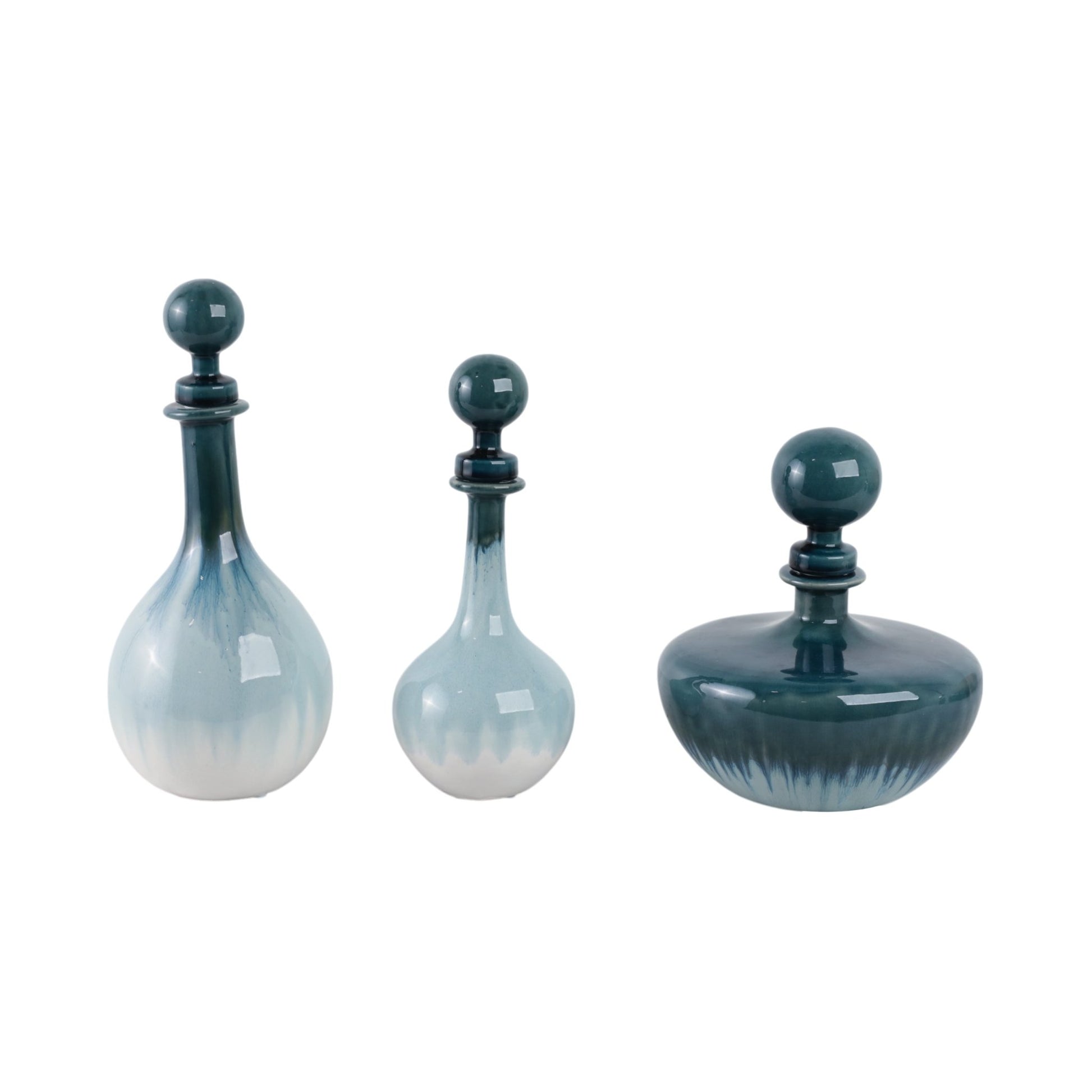 S/3 10/12/14" Astoria Ceramic Bottles Vases and Jars| Sagebrook Home