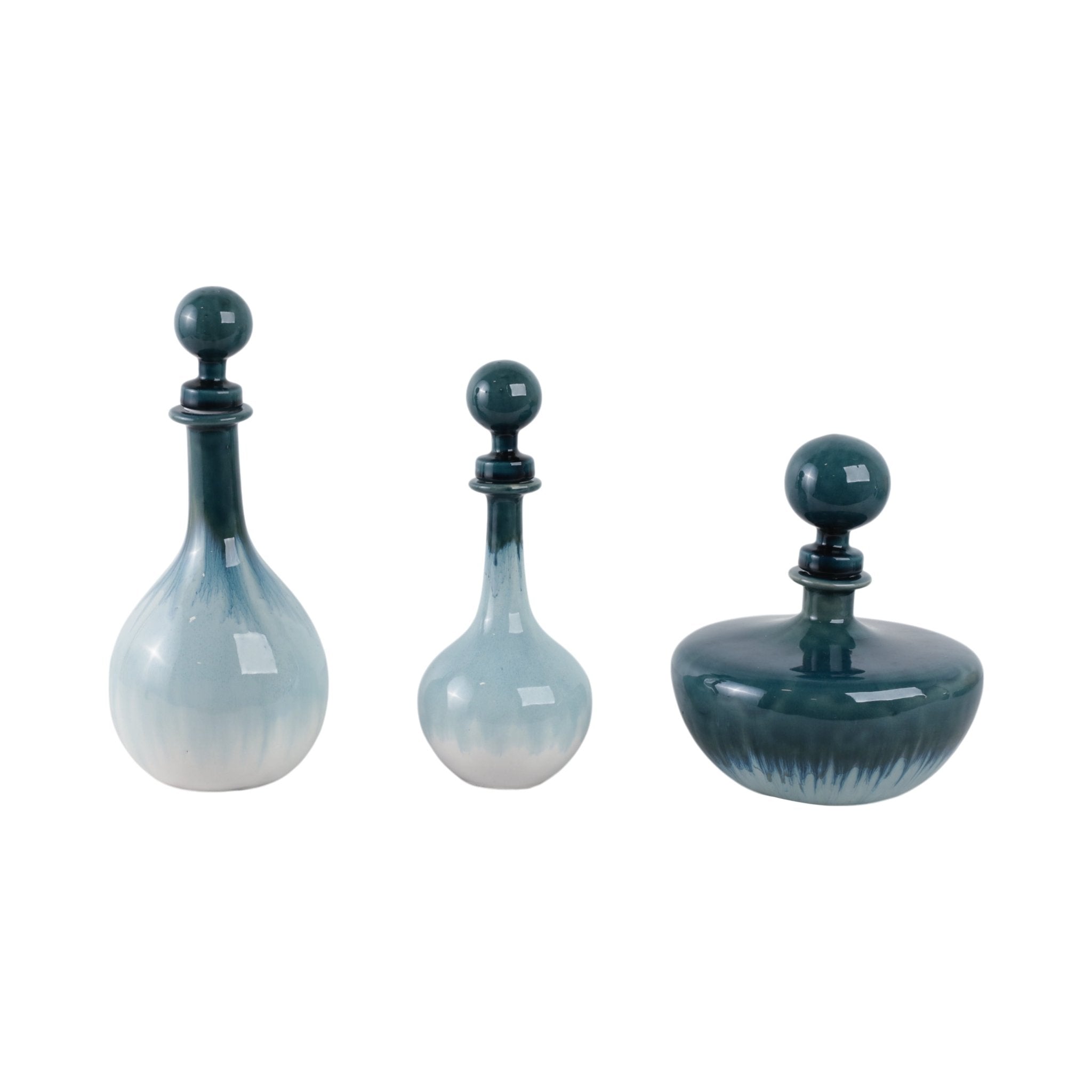 S/3 10/12/14" Astoria Ceramic Bottles Vases and Jars| Sagebrook Home