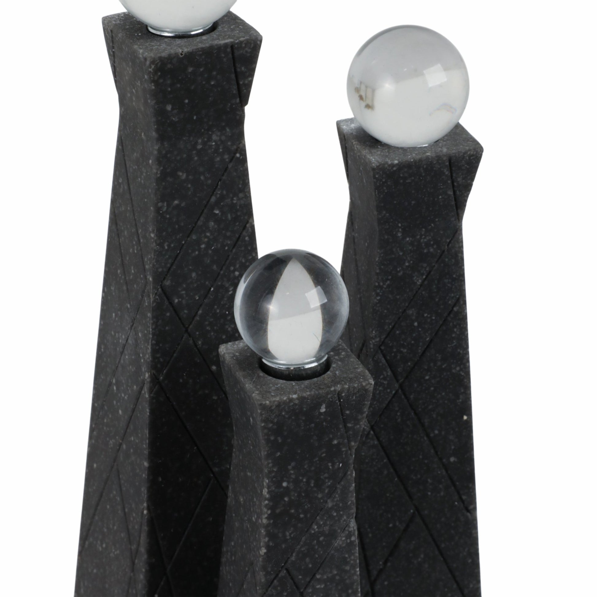 S/3 10/12/14" LIEGE BLACK QUARTZ RESIN BOTTLES Table Decors| Sagebrook Home