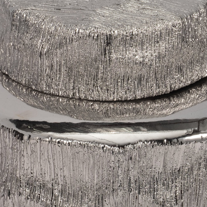 S/3 10/13/14" Anita Silver Ceramic Lidded Jars - Al Rugaib Furniture