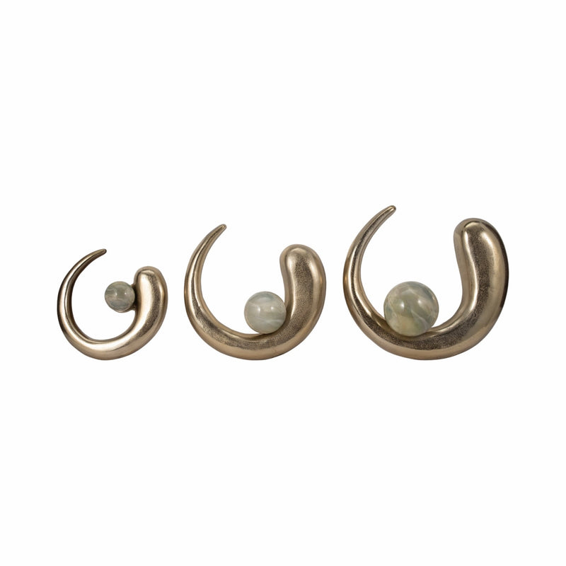 S/3 10/13/15" Amrita Gold Ring Wall Decor - Al Rugaib Furniture