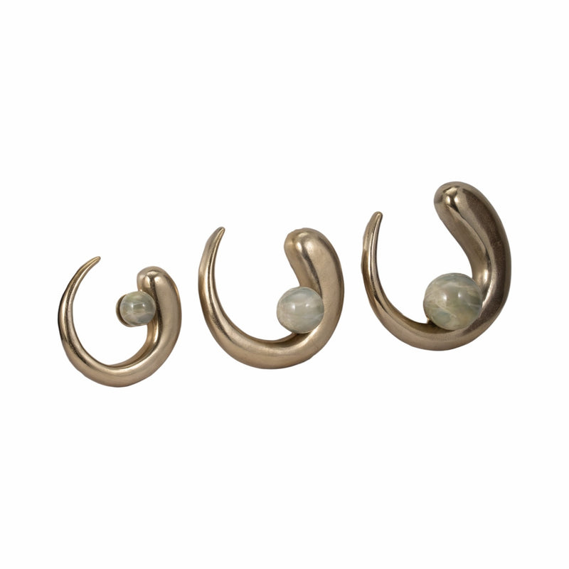 S/3 10/13/15" Amrita Gold Ring Wall Decor - Al Rugaib Furniture