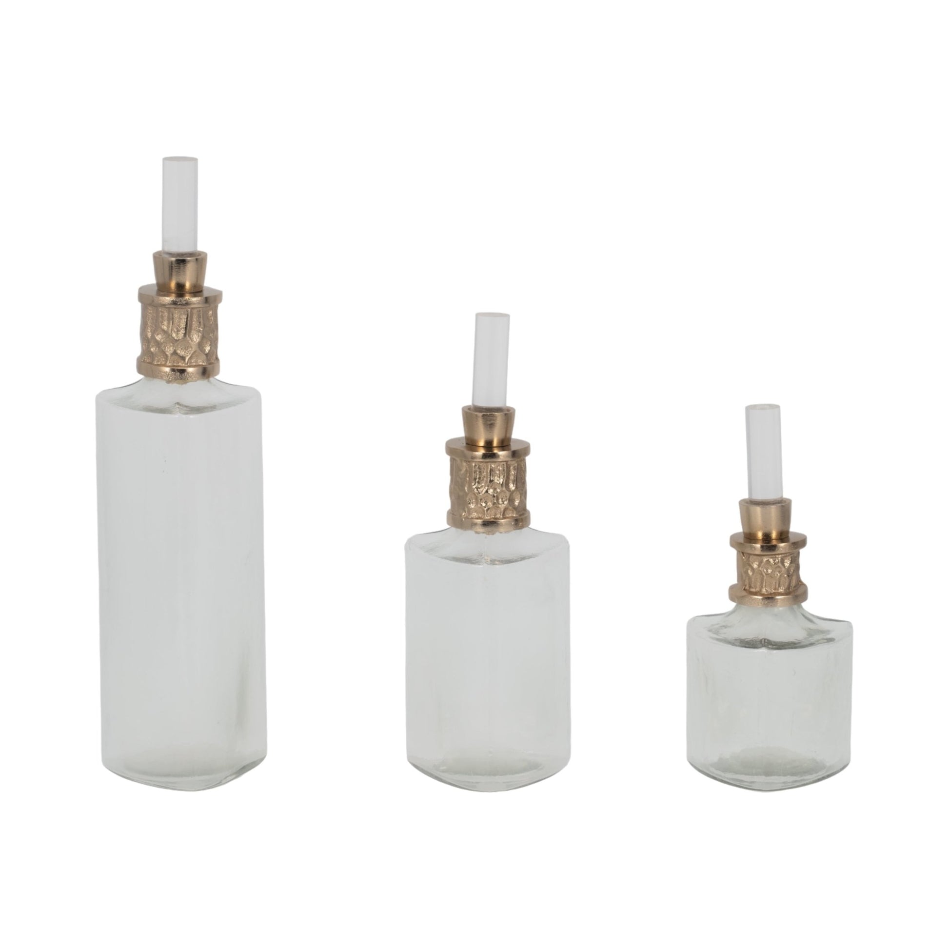 S/3 10/13/17" Talis Silver/Gold Glass Bottles Vases and Jars| Sagebrook Home