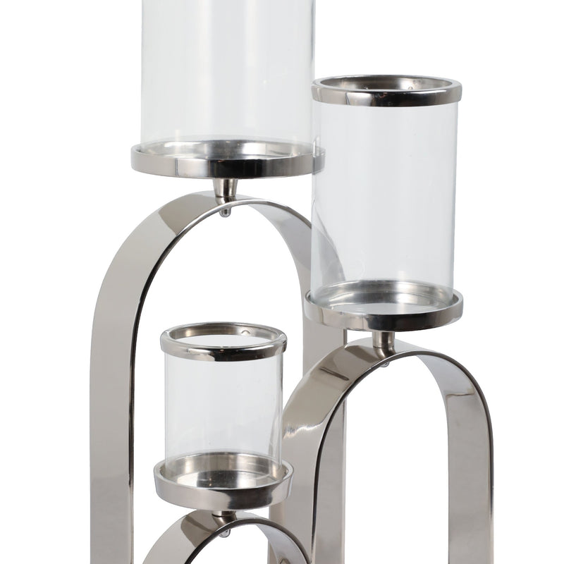 S/3 10/16/22" Delevan Silver Candle Holders - Al Rugaib Furniture