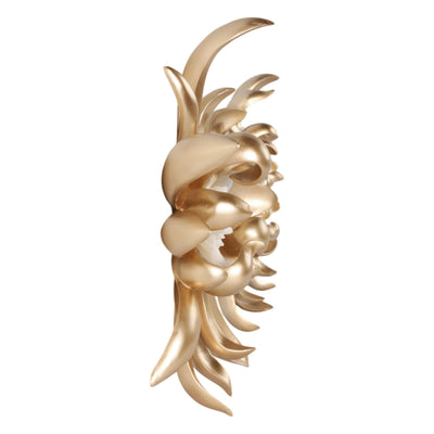 S/3 12/13/17" Hanna Gold Wall Flowers With Faux - Al Rugaib Furniture