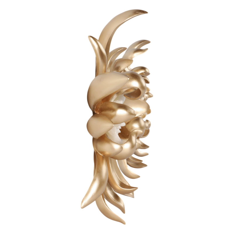 S/3 12/13/17" Hanna Gold Wall Flowers With Faux - Al Rugaib Furniture