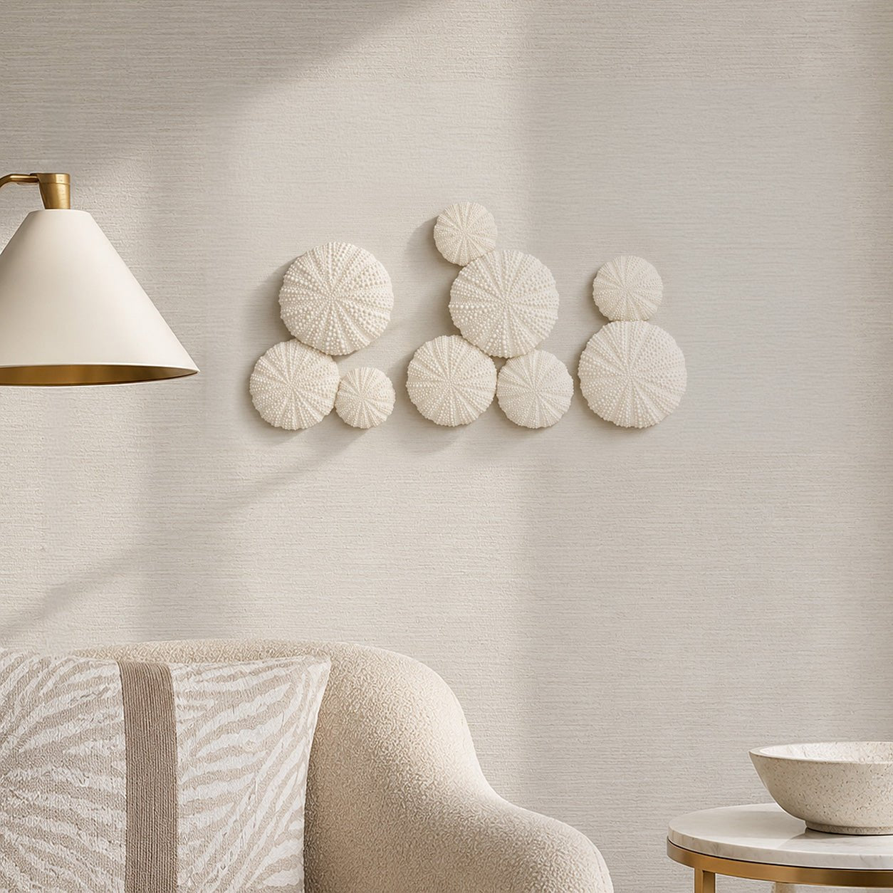 S/3 13" Venango Quartz Resin Sea Urchin Wall D?cor Wall Art| Sagebrook Home