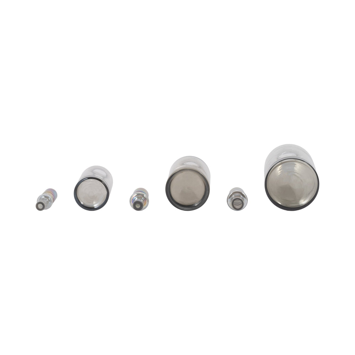 S/3 13/14/16" Callum Gray Glass Bottles, Gray Vases and Jars| Sagebrook Home