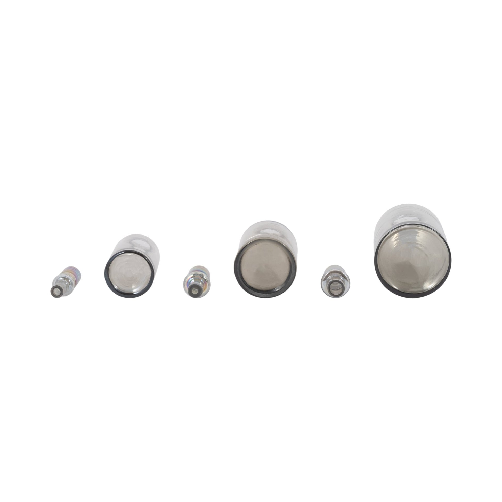 S/3 13/14/16" Callum Gray Glass Bottles, Gray Vases and Jars| Sagebrook Home