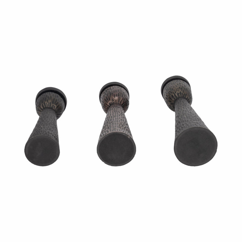 S/3 13/15/16" Cali Aluminuminum Candle Holders, Bl - Al Rugaib Furniture