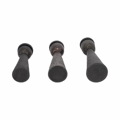 S/3 13/15/16" Cali Aluminuminum Candle Holders, Bl - Al Rugaib Furniture