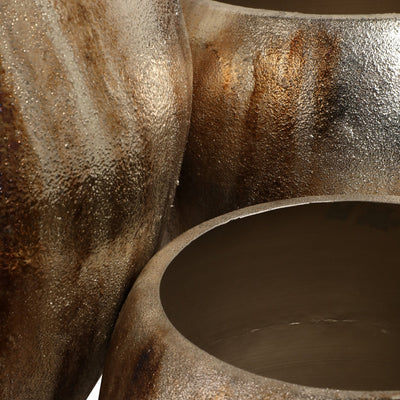 S/3 13/18/25" Noatak Antique Silver Planters - Al Rugaib Furniture