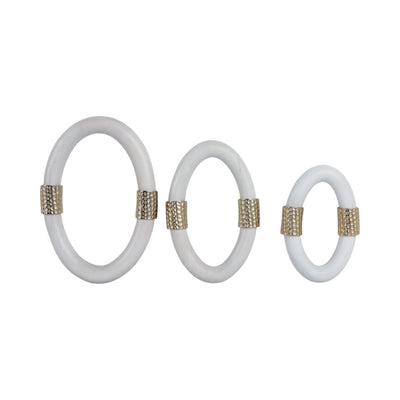 S/3 14/12/10" Salford Wood Ring Wall D?cor - Al Rugaib Furniture