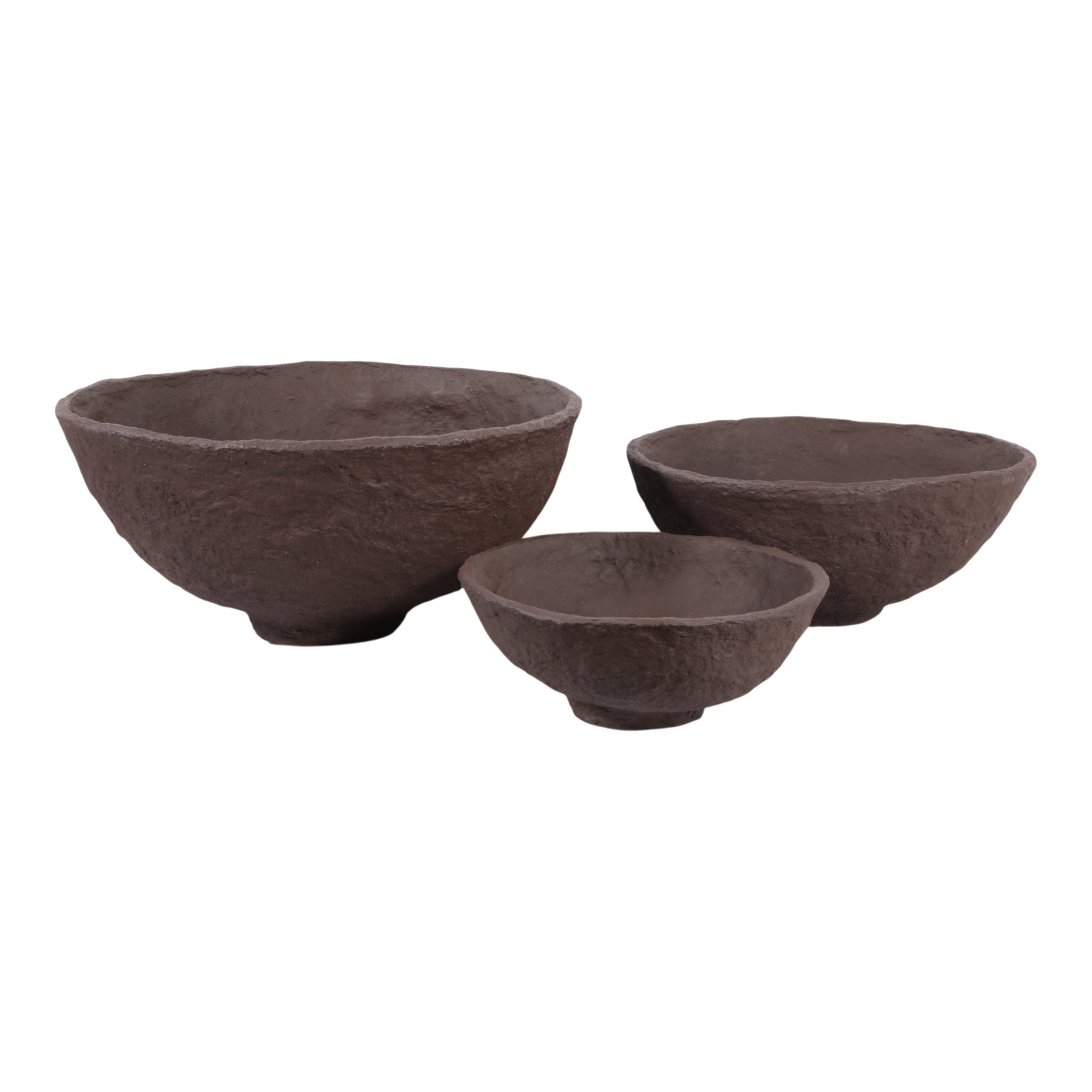 S/3 14/18/22" Paper Mache Bowls, Dark Brown Bowl| Sagebrook Home