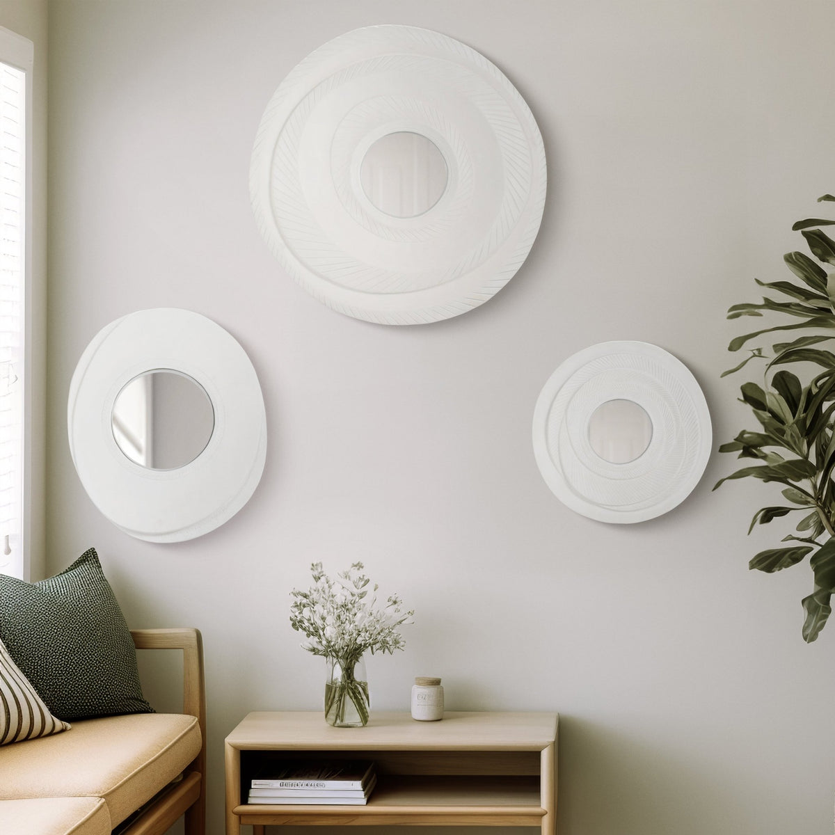 S/3 15/17/24" CRESCENDO DIMENSIONAL CONVEX MIRROR Mirrors| Sagebrook Home