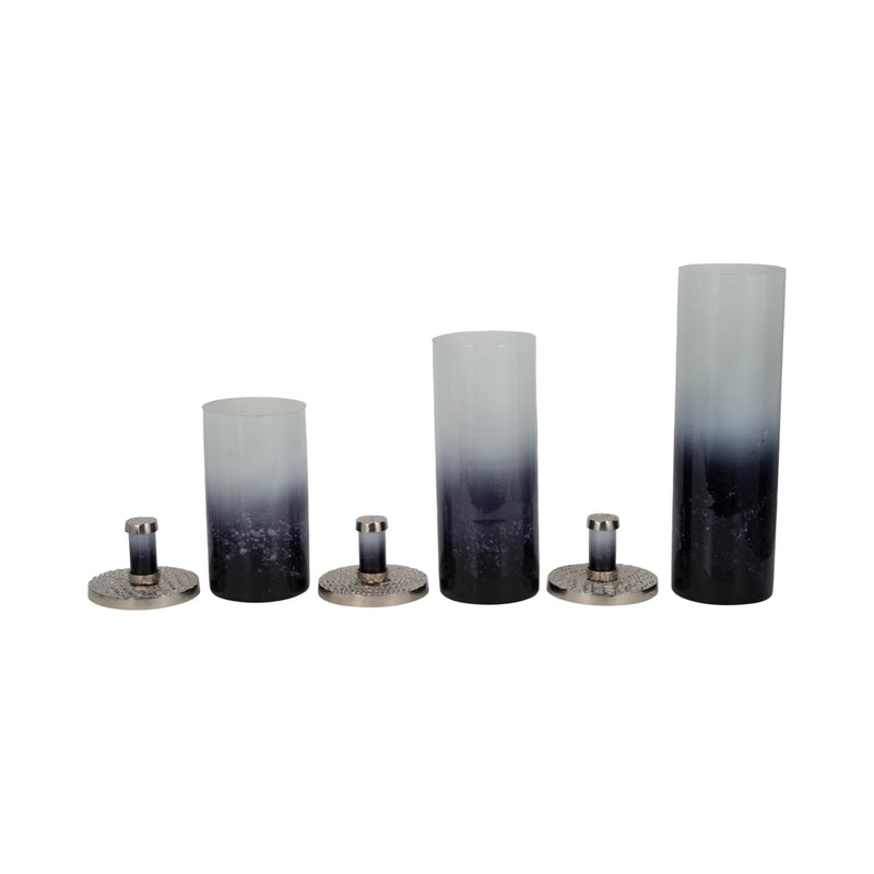 S/3 15/19/23" Nandita Blue Glass Bottles - Al Rugaib Furniture