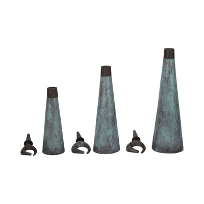 S/3 16/20/23" Bente Patina Bottles - Al Rugaib Furniture